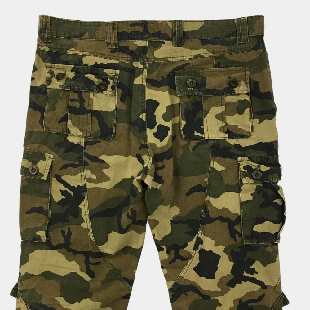 AK Army Mens Camo Cargo Pants Green Brown Tactical Military Size 36 Fits 38